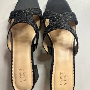 Crown & Ivy Black Heeled Sandals